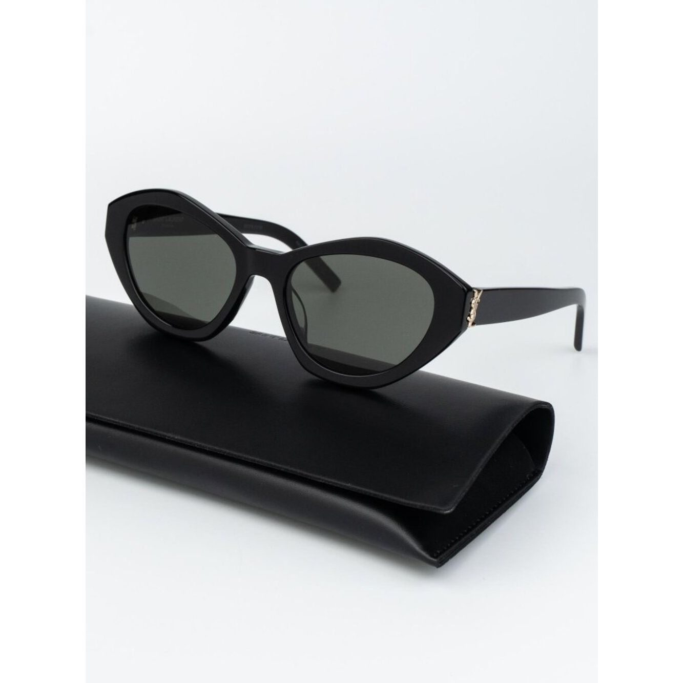 Saint Laurent Women Sunglasses Black Grey Cat Eye Slm60 006 New Authentic